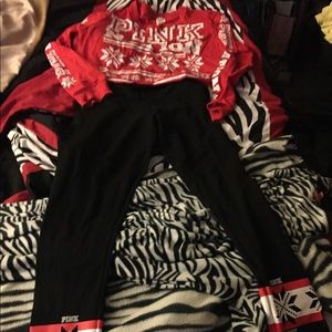 Pink Holiday tights and crop Top